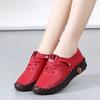 Spring and Autumn Hand-stitched Single Shoes Large Size Women's Shoes Middle-aged Mom Shoes White Shoes Flat Casual Shoes