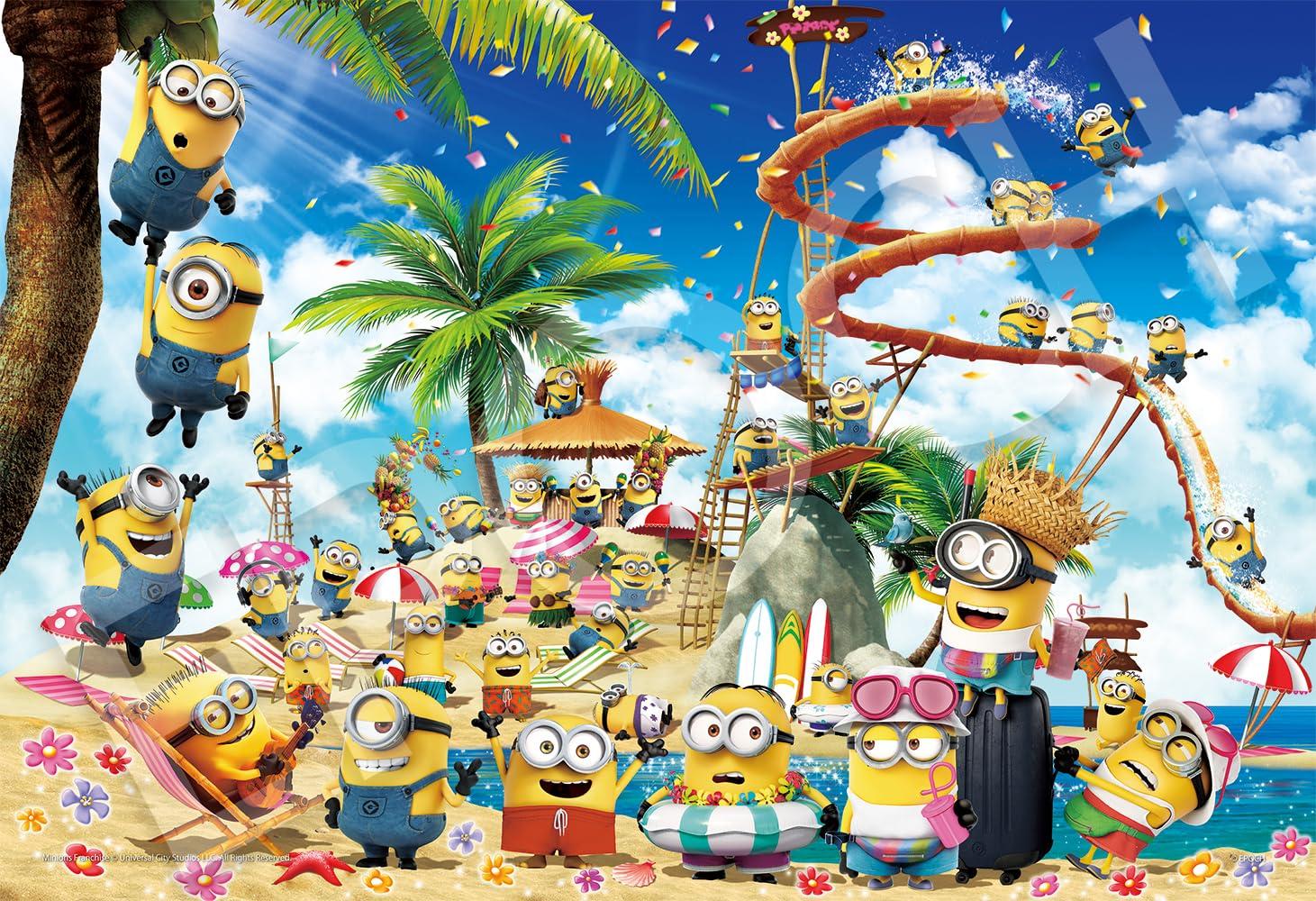 

Epoch Jigsaw Puzzle Minions Hologram Beach Party with and Score Ticket 300-Piece Minions! (26x38cm) 28-709 Glue, Spatula,
