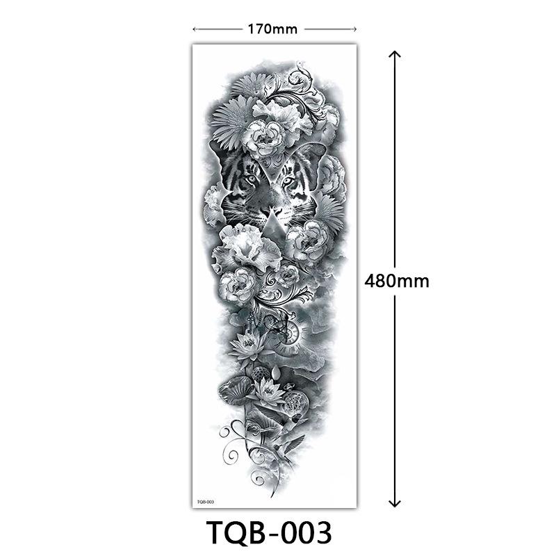 Full Arm Flower Tattoo Stickers - Large Image Design