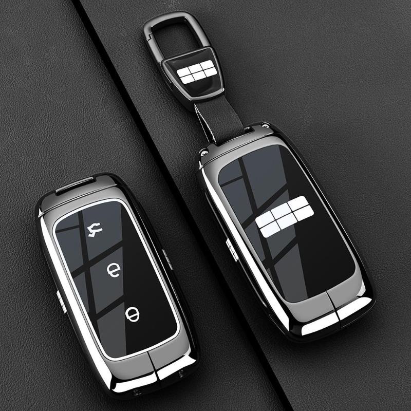 For Geely Galaxy M9  Smart Key Fob Cover Case Holder, Premium Zinc Alloy Metal Keychain Shell Protector