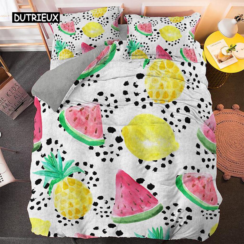 Cartoon Duvet Cover Set King Size Microfiber Cute Color Avatar Print Bedding Set for Kids Teens Soft Kawaii Style Quilt Cover