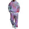 Men's Hoodie and Sweatpants Set with Elastic Waist, Casual Two Piece Outfit