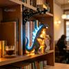 Study Room Table Accessory Library Lantern, Vintage Hanging LED Bookshelf Lamp, Decorative Book Nook Light Ornament Gothic Style Night for Reading