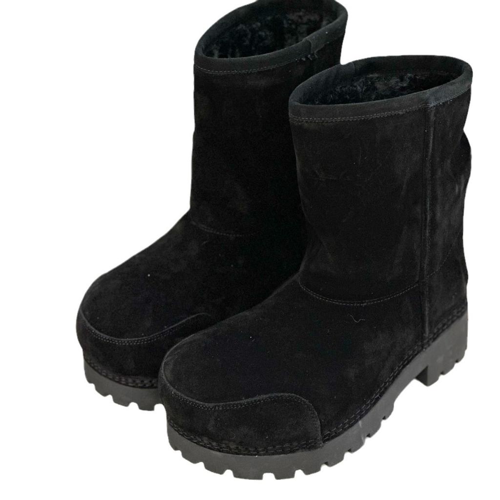 Genuine leather cowhide women's shoes trendy snow boots women's 2025 winter new thickened velvet short tube fashionable versatile warm