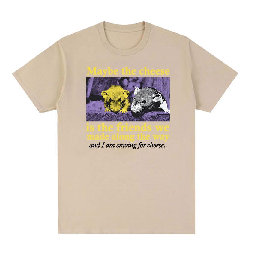 

Японская футболка с рисунком «Может быть, сырная крыса», мужская и женская модная футболка высокого качества в стиле ретро, ​​готическая одежда, хлопковые футболки большого размера