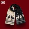New Christmas tree knitted scarf female autumn and winter warm versatile student couple Christmas gift green wool scarf