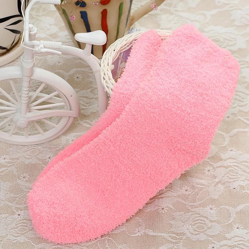 1 Pairs Cute Mink Velvet Socks for Women Girls Autumn and Winter Thicken Thermal Coral Velvet Sleep Plush Floor Plush Socks