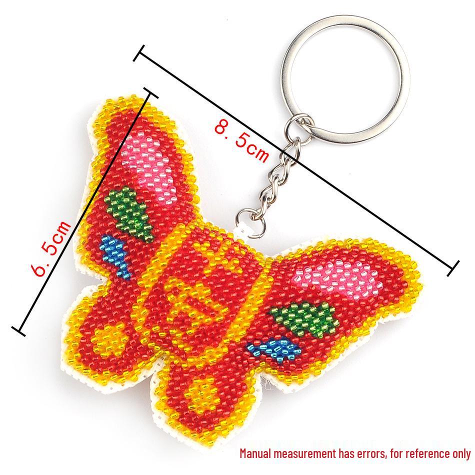 Safe Travels Butterfly Bead Cross-Stitch Keychain Pendant Kit