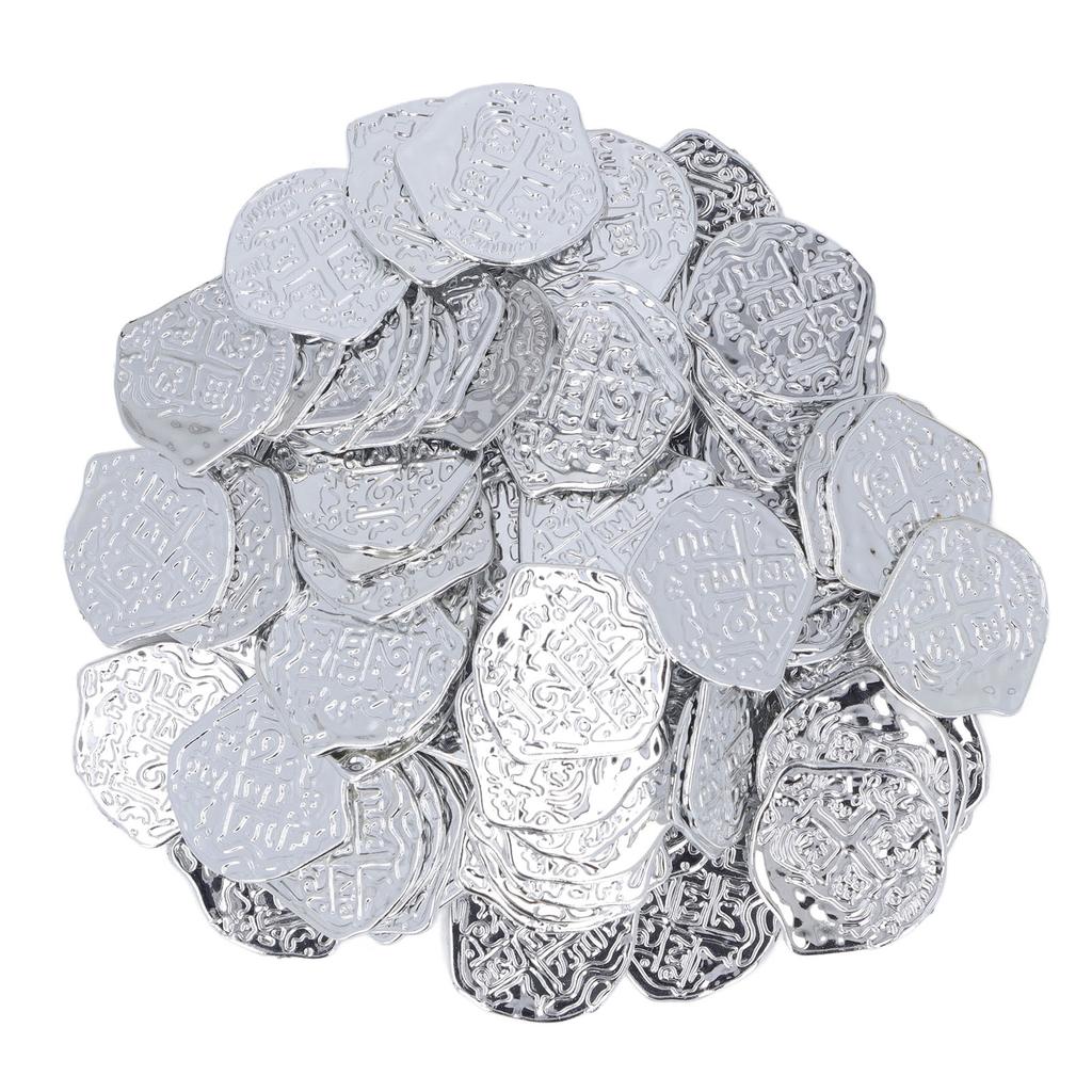 100pcs Pirate Coins Decor High Simulation Special Patterns Festival Decorative Coins for Halloween