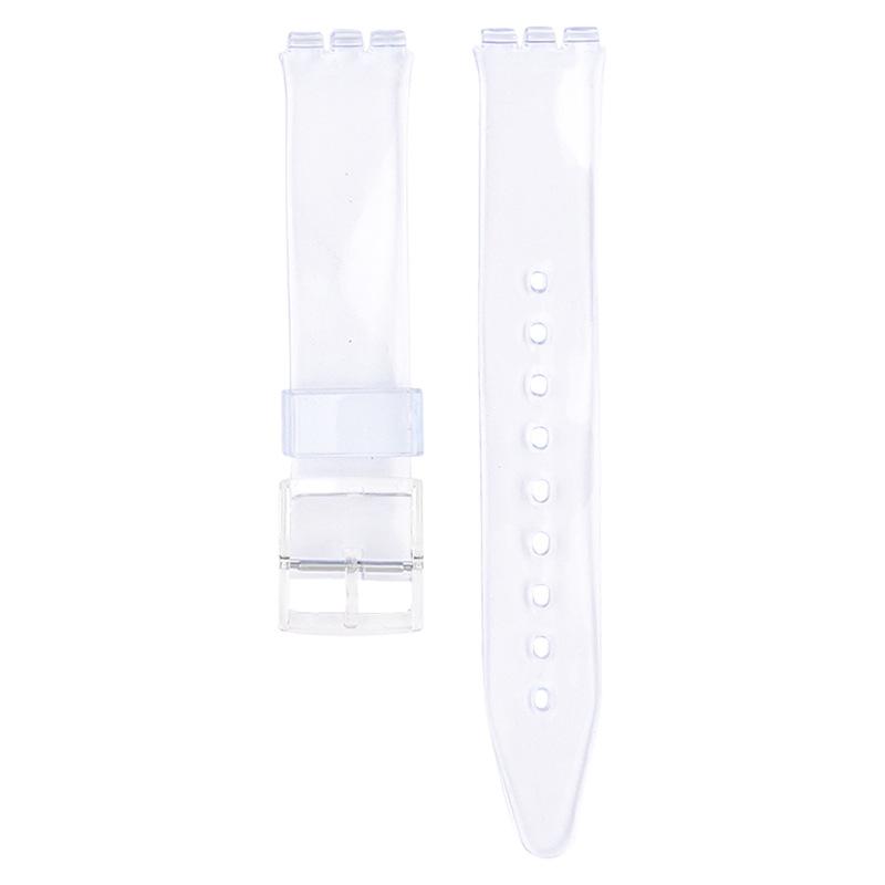 Watch Strap PVC Belt for Swatch 16mm 17mm 19mm Watch Accessories Soft Jelly Color Waterproof Rubber Wristband Bracelet with Tool
