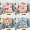 Lulu Pig Pink Pillow Case For Car Sofa Decorative Home Doublesided Print Plush Square Throw Pillow Cushion Cover