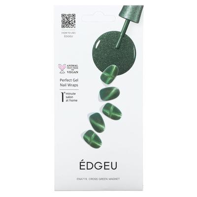 Perfect Gel Nail Wraps, ENA 719 Cross Green Magnetic, Set of 19