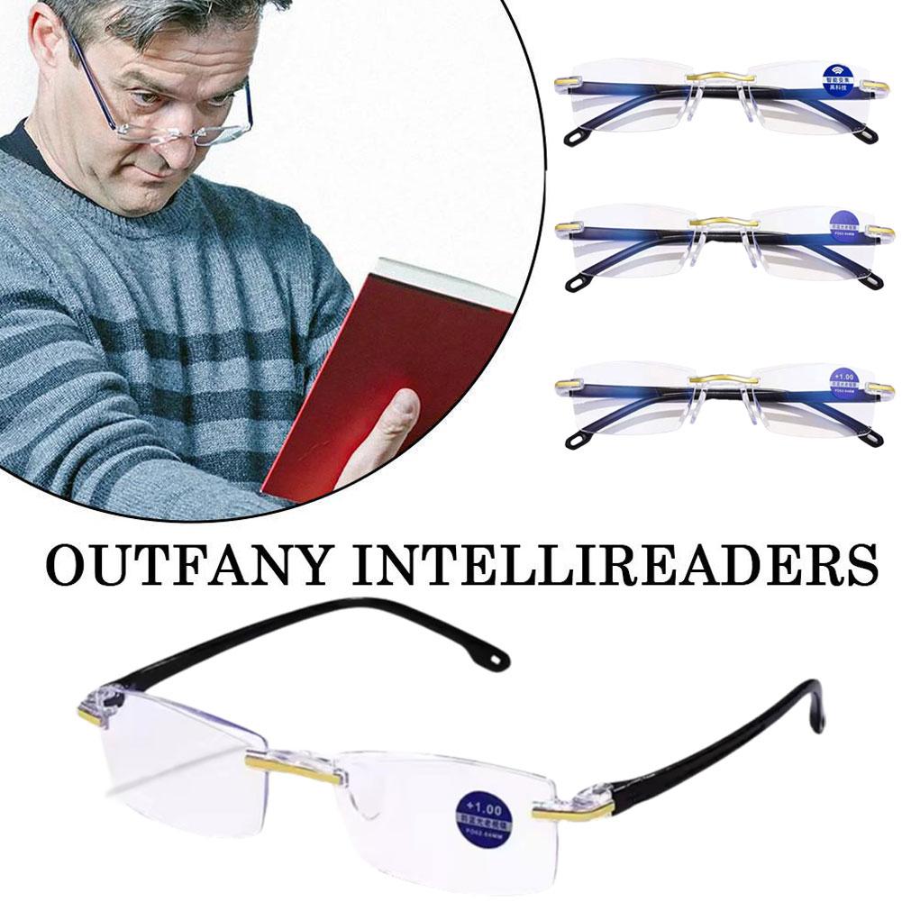 Frameless Presbyopia Eyeglasses Ultralight Square Frame Men's Optical Spectacle Eyewear To Glas F5G9