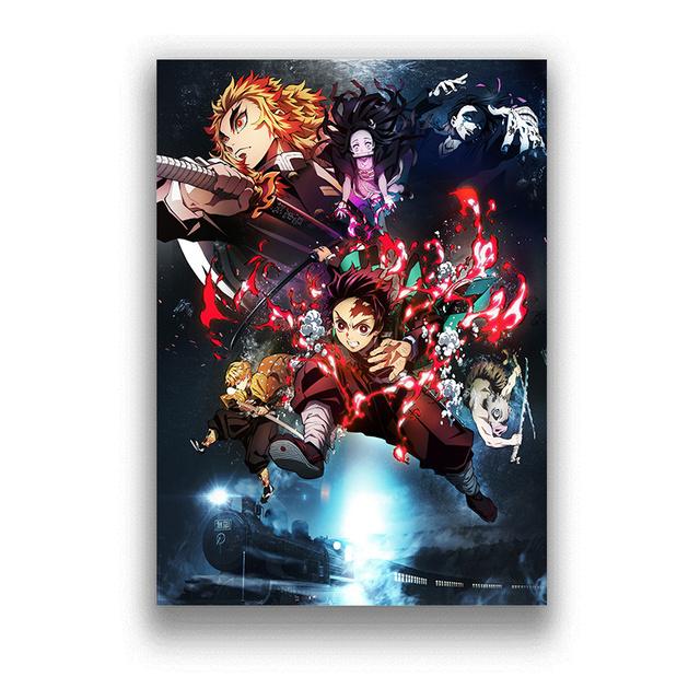 Japanese Anime Demon Slayer Posters And Prints Pictures On The Wall Vintage Poster Decorative Home Decor Tableau