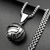 Hiphop Volleyball Chain For Women Men Stainless Steel Silver Color Sports Style Male Party Pendant Necklace Jewelry Gifts