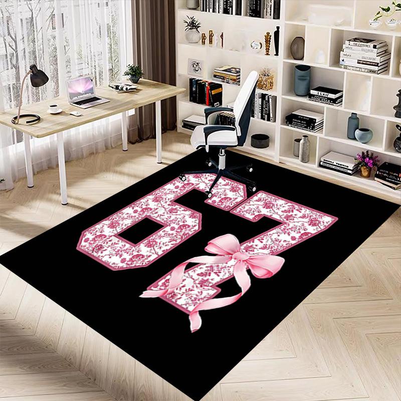 1PC Floral Pattern Ribbon Anti-slip carpet, suitable for Office, bedroomand playrooms. It can also be used as a sofa footrest cover-W21