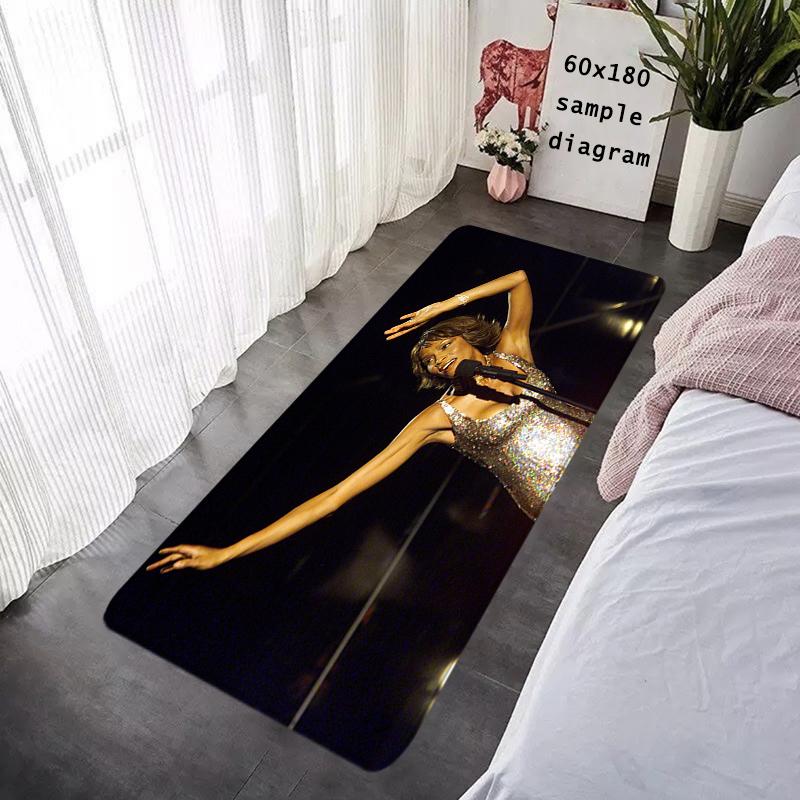 Foot Rug Welcome Floor Mat for Entryway Whitney Houston Bathroom Hallway Carpet Kitchen Water Adsorbed Rugs Fluffy Home Decor