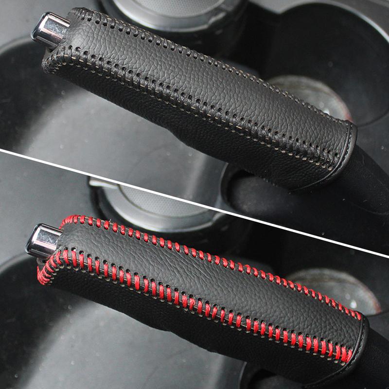 PU Leather Car Gears Handbrake Cover Shift Lever Cover Collars Handbrake Cover Hand Brake Cover Anti-Skid Auto Parking Brake