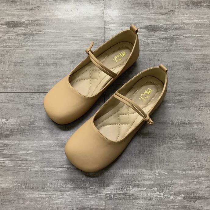 Fashion Flat Shoes for Women Spring and Autumn 2025 New Square Toe Bow Shallow Mouth Ballet Flat Shoes Plus Size Women's Shoes 41-43