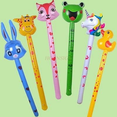 3Pcs Inflatable Rod Pvc Inflatable Animal Balloon Children'S Inflatable Toy Animal Rod Inflatable Animal Rod