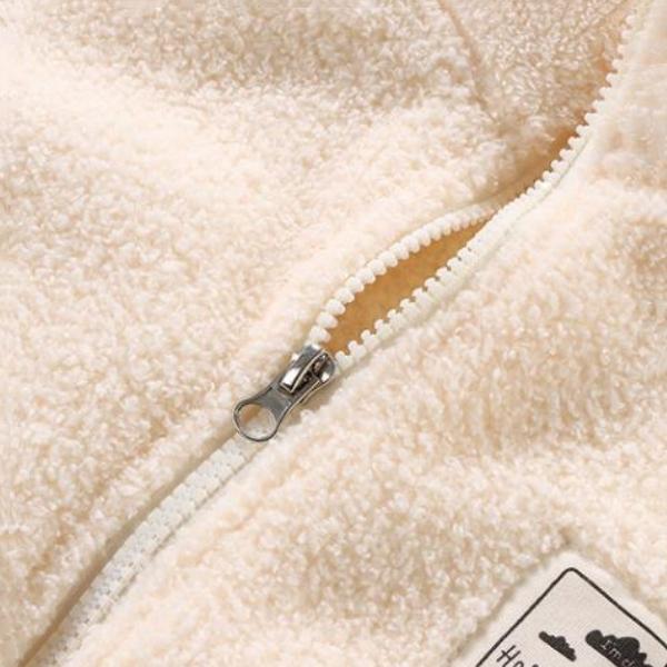 Children Plush Coat Autumn Winter Baby Boys Girls Color Blocked Zipper Long Sleeve Top Kids Casual Warm Jacket Outerwear