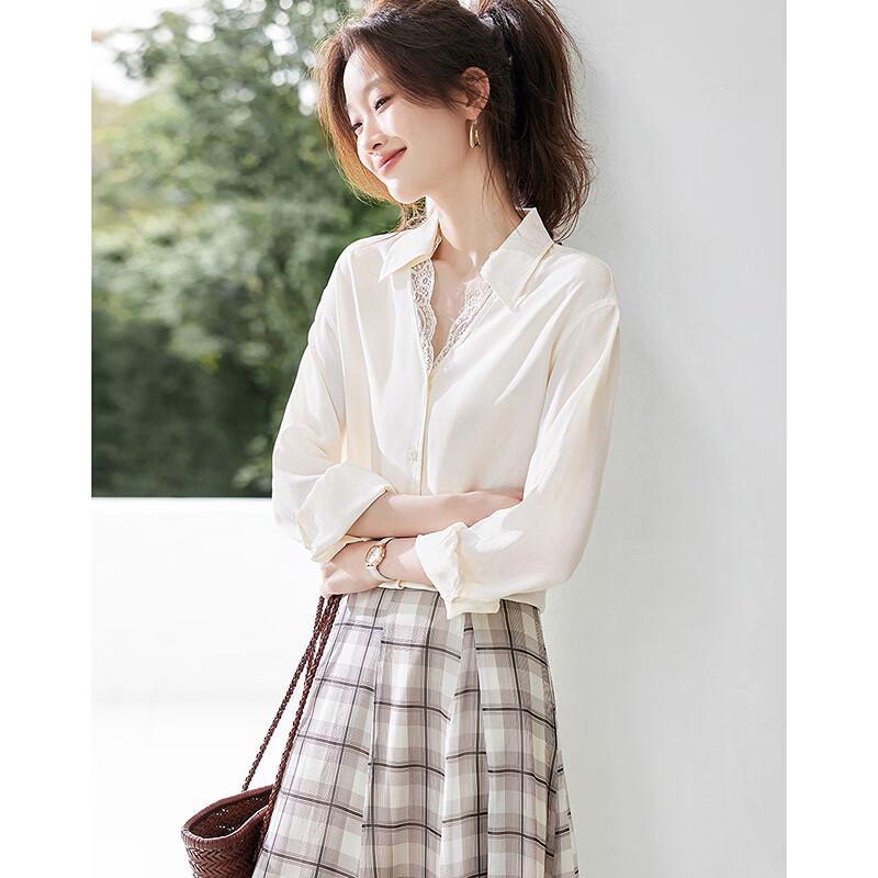 Women s Elegant Tencel Long-Sleeve Shirt L