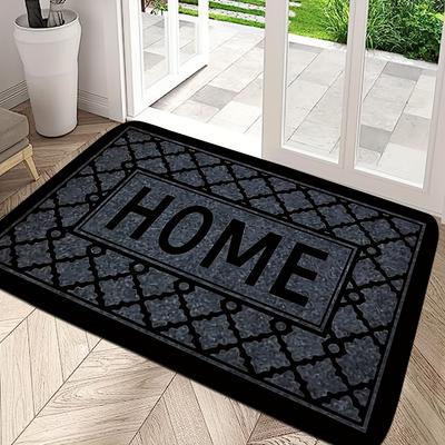 1 Covoraș Fleece Antiderapant | Design "HOME" cu Dungă Neagră - Ideal pentru Holuri, Bucătării, Băi, Sufragerii, Dormitoare | Poliester Durabil