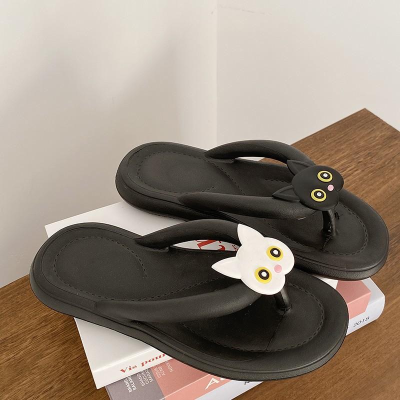 

EVA flip-flops women summer wear black slippers light bathroom beach seaside splint sandwich toe swimming cool 40-41 [one size smaller] рожевий червоний колір