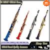 SLADE Bb Soprano Saxophone Direct Pipe Latun B Flat Natural Body Carved Design with Shoulder Case Straight Tube Saxophone