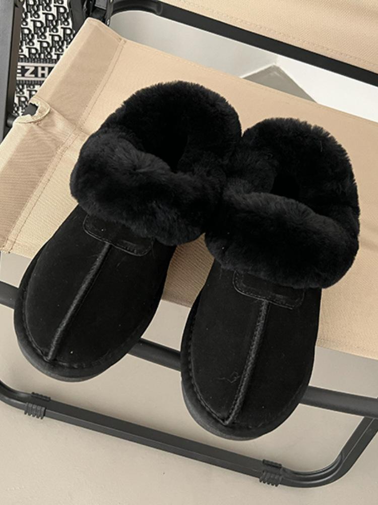 Bottes de neige pour femmes 2025 hiver nouvel étudiant polaire épaissi une pédale tube court épaissi chaud laine coton chaussures femmes