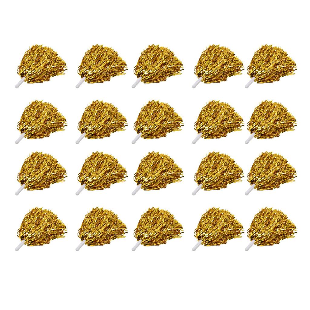 20Pcs Che Ing Squad Hand 3.3in Handle Pure Color PET Che Ing Pompoms for Sports Party Stage Show