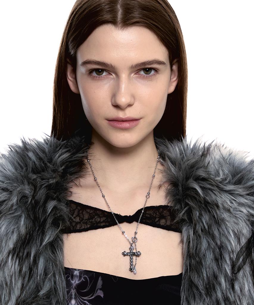 Sentiments No.473 [Silver] Knot Cross Necklace