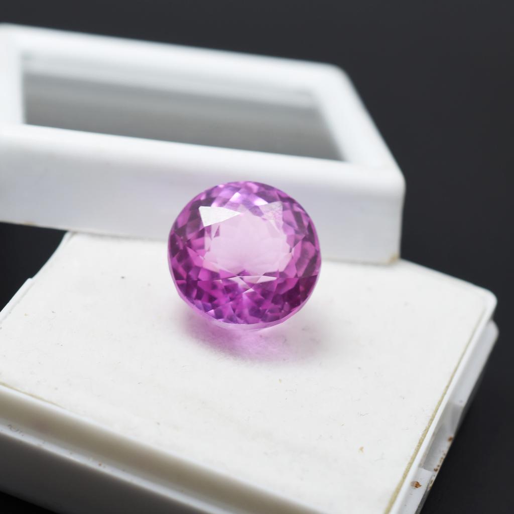 Natural Pink Sapphire Ring Size 19.85 Ct Round Cut CERTIFIED Loose Gemstone M-1961-Sa