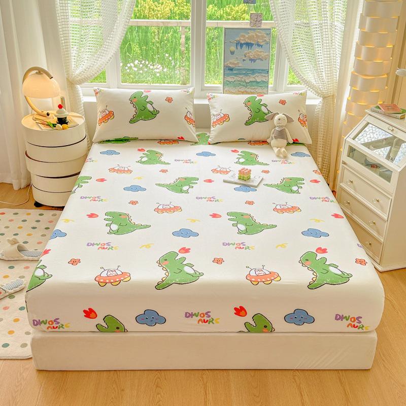 100% Cotton Fitted Sheet: Soft, Printed, Moisture-Wicking, Sweat-Absorbing, Anti-Static Mattress Protector