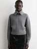 Women's 100% Wool Cardigan Sweater with Lapels and Double Zipper - Solid Color, Loose Fit, High Quality Outerwear