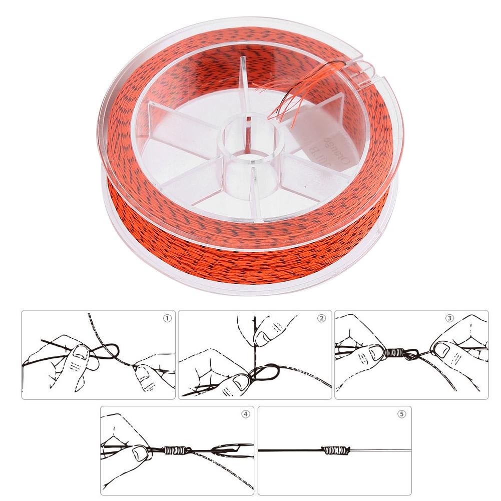 100M Nylon Fly Fishing Line Add Line Cup Extension Spare Lines (Black+Orange)