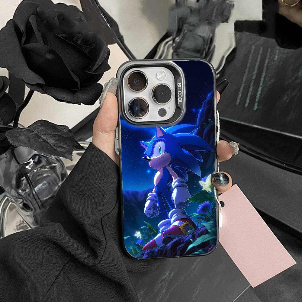 Hedgehog Knuckles Phone Case For iPhone 17,16,15,14,13,12,Pro MAX Black Matte Shockproof Cover