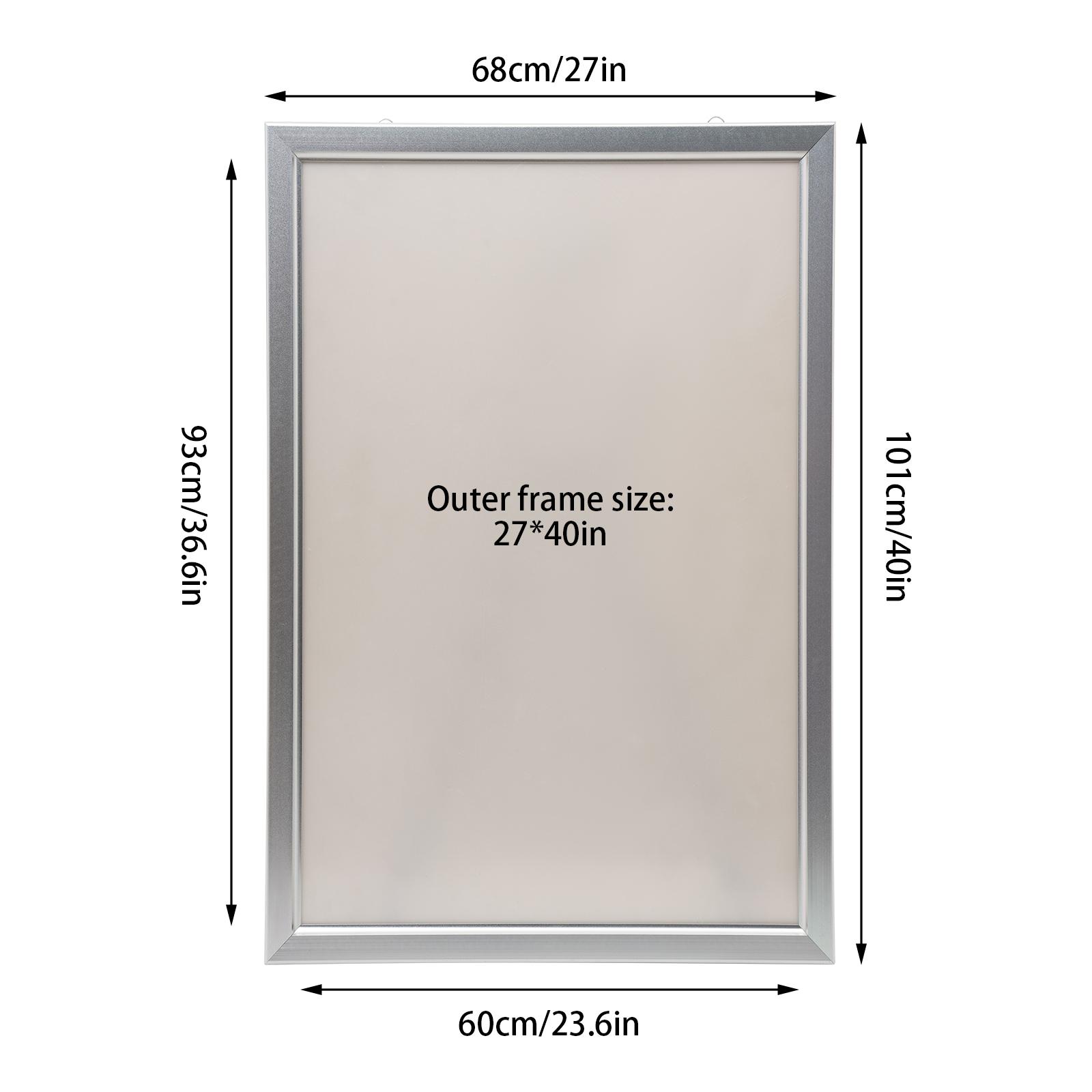 

Светодиодный световой короб с подсветкой, художественная фоторамка для киноплаката, рекламный дисплей 24 X 36 27X40INCH серебряный