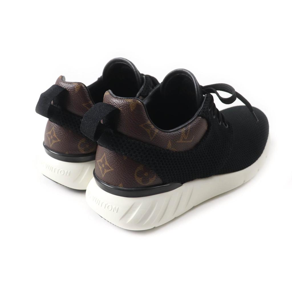 Excellent LOUIS VUITTON sneakers Monogram lace-up mesh black mens 6 Used