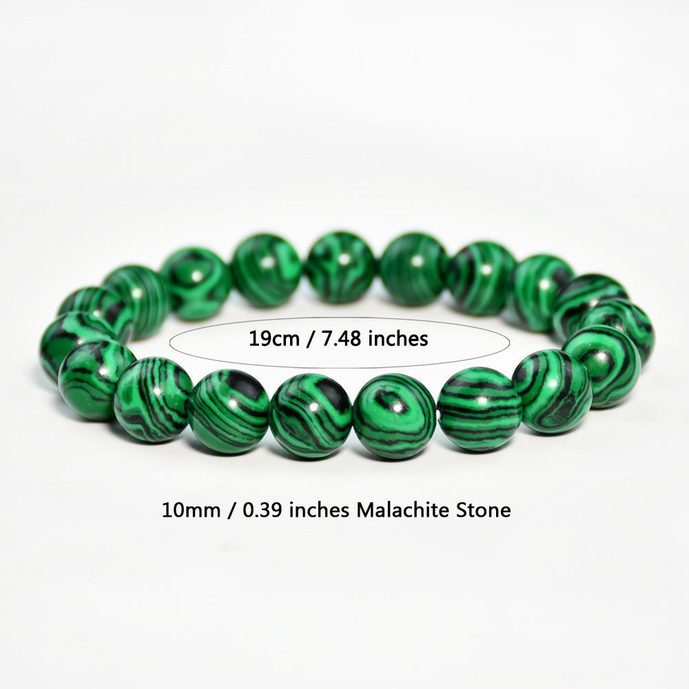 Natural Green Malachite Stone Bracelet 6/8/10mm Handmade Round Beads Bracelets Couple Energy Yoga Bracelet Men Women Jewelry Top