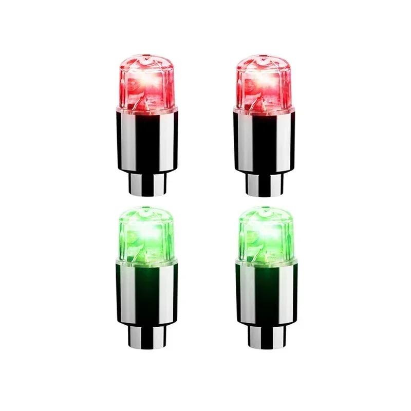 2pcs LED Tire Valve Stem Caps Neon Light Waterproof Wheel Spoke Lights LED Tire Lamp for Motorcycle Bicycle Car Accessories