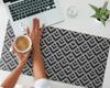 Anti-slip Desk Mat with Retro Geometric Pattern 90x45 cm