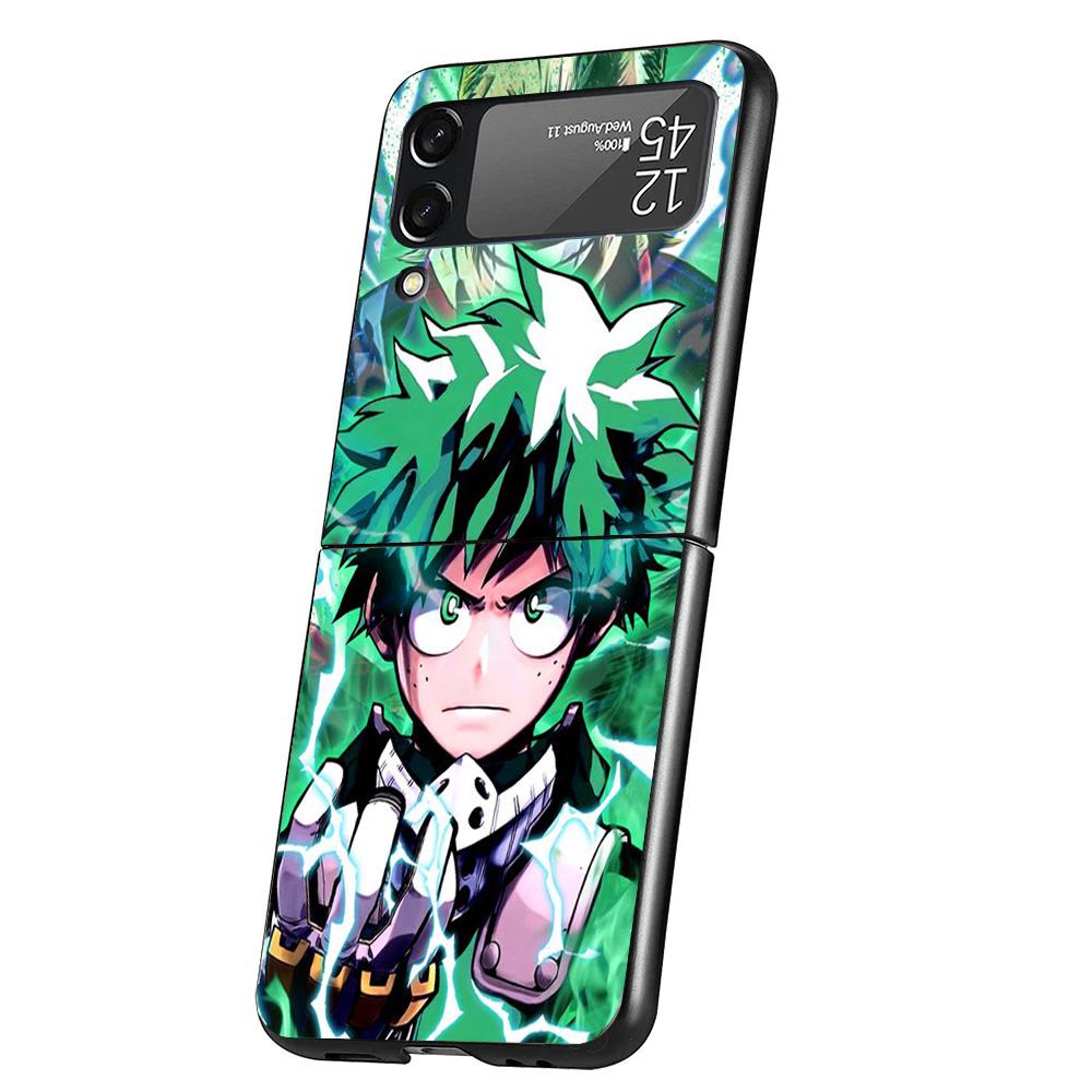 My Hero Izuku Deku Cover Phone Case For Samsung Galaxy Z Flip 7 6 5 4 3 5G Flip7 Flip6 Flip5 Flip4 Flip3 Black Fundas Shell Gala