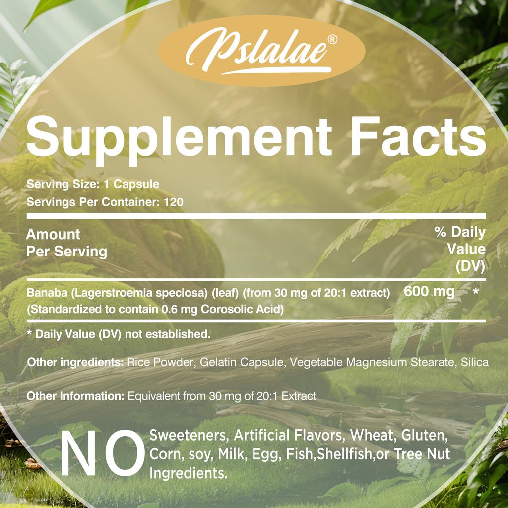 Pslalae Barnabas Leaf Dietary Supplement, containing high-purity barnabas leaves, 600mg standard formula, for daily nutritional supplementation.