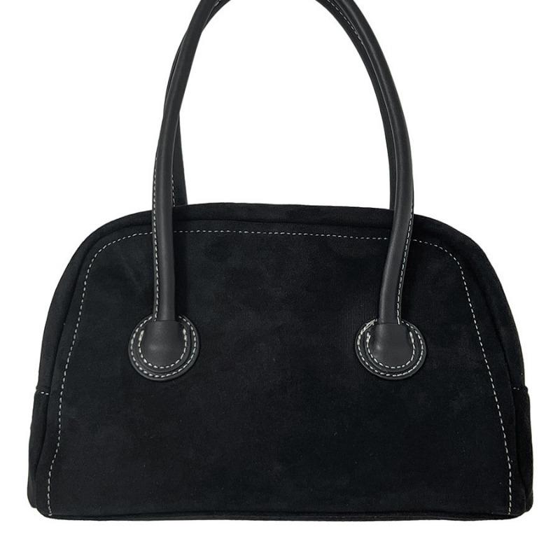 Autumn and Winter Suede Large-capacity Commuter Bag Handbag Women's High-end Sense Niche Fashion Splicing Plush Handbag