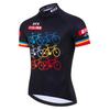 Men'S High-Quality Short Sleeve Cycling Jersey with Reflective Tag & Letter Print - Breathable Moisture-Wicking Fabric, All-Season Regular Fit