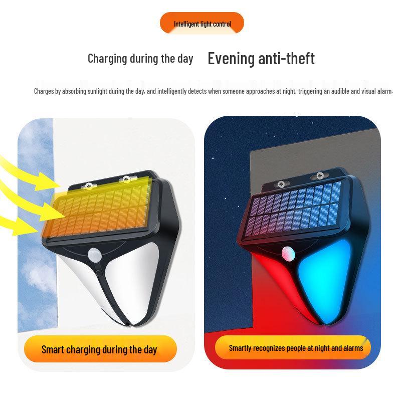 Solar Motion Sensor Alarm Light for Orchard, Ranch, Fishpond, Factory, Courtyard, Villa, or Warehouse Security