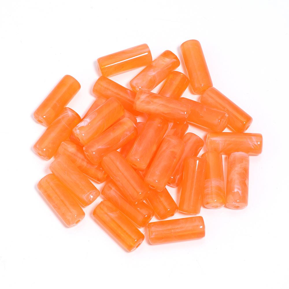 50pcs/lot Acrylic Beads Cylinder Shape Imitation Stone Tube Spacer Beads for Jewelry Making DIY Necklace Pendant Accessories