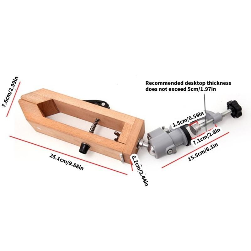 Morsetto da Cucito in Legno e Pelle con Manico Ergonomico per Artigianato e Progetti Design con Presa Materiali Naturali