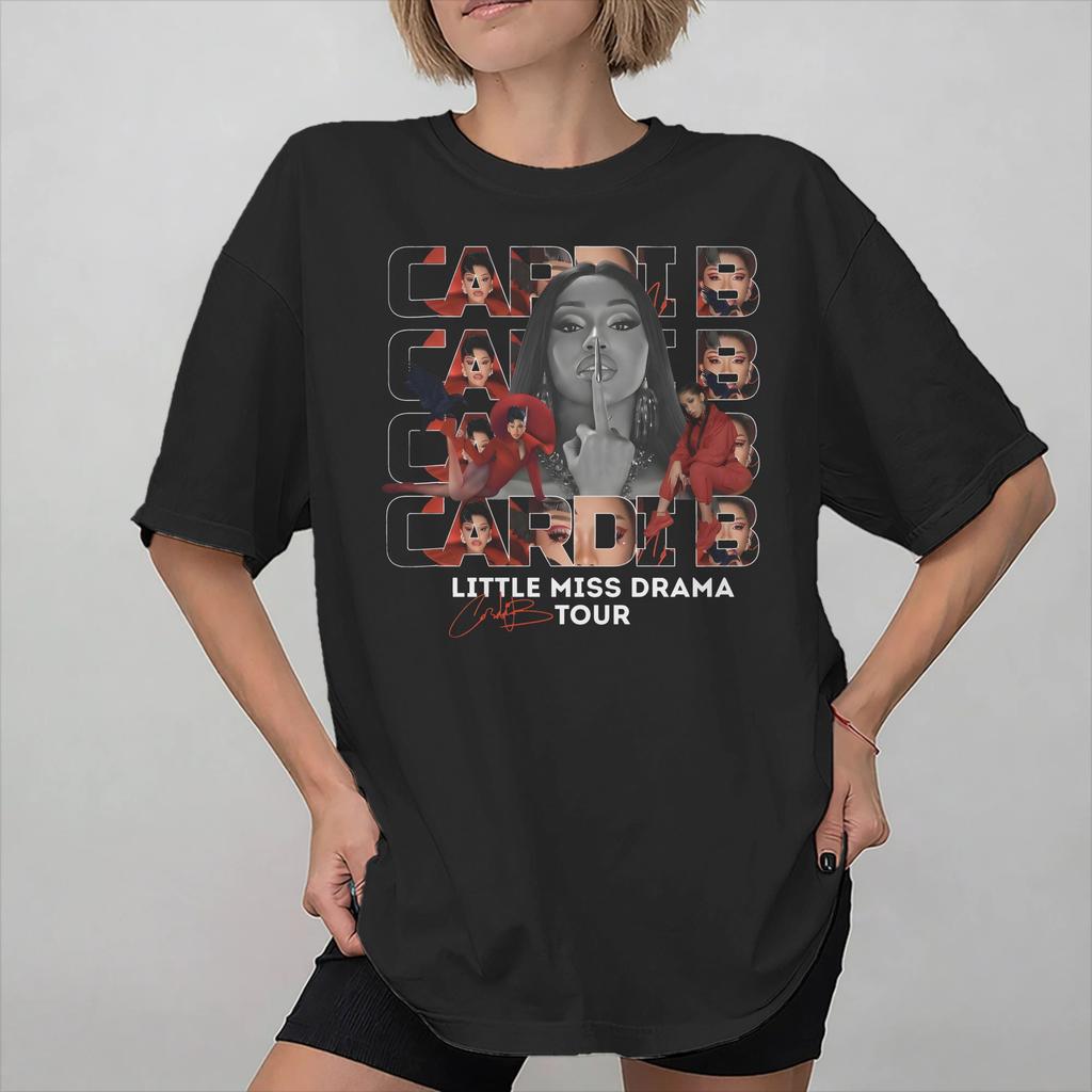 Unisex Women New Arrival Cardi B Tour Concerts Little Miss Drama 2026 Tour Tee T Shirt 100 Cotton Tshirts Clothing